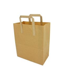 Large Brown Kraft Paper Bag Flat Handle 24x14x30cm (250)