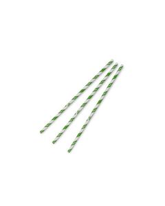 Standard Green Stripe 6mm PAPER Straw 7.8 inch (250)