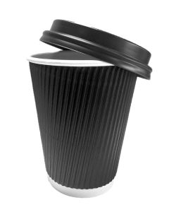 Cups 12oz - Black VSR Ripple (25)